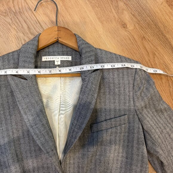 Veronica Beard Herringbone Blazer Gray Size 4 - Picture 15 of 15